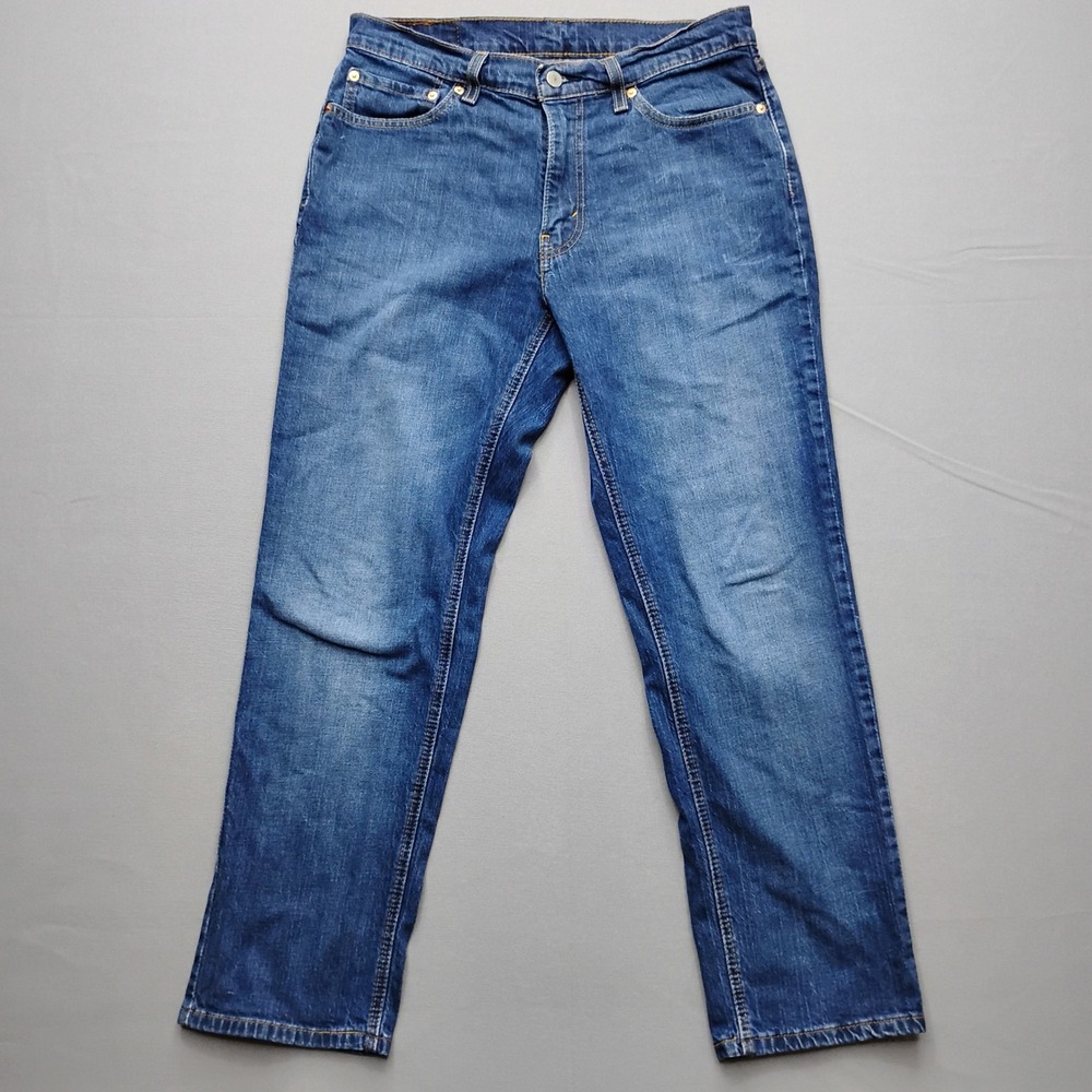 Levis 502 Regular Taper Fit Jeans Mens 33x30 Blue Stretch Denim 18181-0692